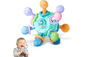 Clatoy Teething Toys for Baby, Montessori Baby Toys 0-6 Months, Baby Toys 6 to 12 Months, Baby Sensory Toys 0 6 Months, Newborn Baby Easter Birthday Gifts for 3 6 9 12 Months Boys Girls