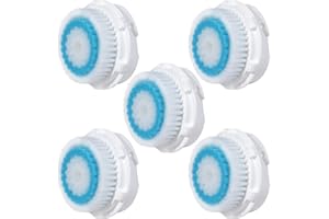 5 x cabezas de cepillo E-Cron®. Cabezal de cepillo para la limpieza facial con poros profundos de Clarisonic (Deep Pore). Compatible con Mia 1, 2, 3 (Aria), SMART Profile, Alfa Fit, Plus, Sonic Radiance.