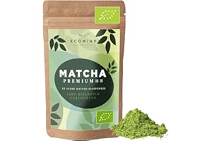 ECOMIND BIO Te Verde Matcha Polvere Premium - Giapponese Provenienza Kagoshima 50g – Certificato EU Biologico Macinato a Pietra – Ideale per la Preparazione di Matcha Latte, Frullati e Dolci
