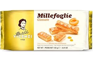 Matilde Vicenzi - Millefoglie Glassate di Matilde con Delicata Nota di Albicocca, Croccanti Pasticcini di Delicata Sfoglia, Fragranti e Friabili, Confezione da 125 gr
