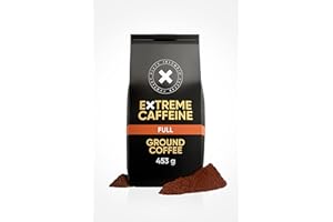 BLACK INSOMNIA COFFEE COMPANY X Black Insomnia High Caffeine Ground Coffee – Full Flavour, 453g I Strongest Coffee in The World for Maximum Energy I 100% Robusta Coffee Beans I 1105mg Caffeine per 12 oz Cup I Low Acid