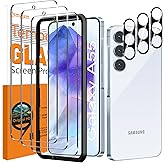 QsmQam 3 Pezzi Vetro Temperato per Samsung Galaxy A55 5G e 3 Pezzi Pellicola Fotocamera, Pellicola Prottetiva Anti Graffio, D