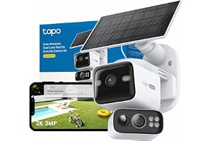 Tapo C645D KIT utomhus Wifi-kamera med solpanel, 2K dubbellins, 360° täcker 2 områden tillsammans, 10 000 mAh reservbatteri, färgmörkerseende, spårning/AI-detektering, IP65