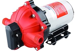 LIGHTEU®, DC 12V 15L/Min 4,2 bar,5-Chamber Water Pressure Diaphragm Pump,51s Pressure Pump for Marine, Boats, Yacht, Caravan, Garden.