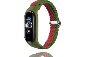 Keecuty Nylonowy pasek do zegarka dla Mi Band 6/5/4/3 elastyczna bransoletka z plecionki z miękkiego nylonu bransoletki sportowe elastyczność Oddychający rozszerzalny pasek do zegarka dla Mi Band 6/5/4/3