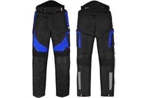 Inflori Men's Motorcycle Waterproof Textile Cordura Trousers CE Approved Protections Riding Motorbike Protective Trouser Pant