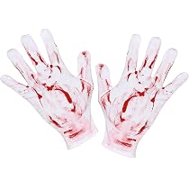 VYIBPDY Halloween Blutige Handschuhe – Weiß Mit Blutdruck, Lange, Für Kostüm & Mottoparty