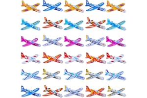 Guyode 30 Pièces Avions en Mousse pour Enfants Mini et Léger Avion en Mousse Emballé Individuellement Gliderp Lanes for Kids Différents Modèles S'applique Cadeau d'anniversaire pour Garçon Fille