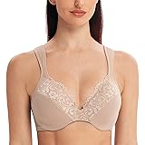 MELENECA Women's Full Coverage Minimizer Plus Size Lace Underwire Bra Cushion Strap