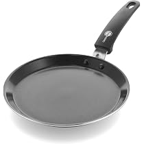 Poêle à Crêpes En Acier Inoxydable 24 Cm - Antiadhésive Nid D'Abeille, Compatible Induction