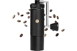 TIMEMORE Macinacaffè manuale S3 ESP, progettato per espresso, sistema di regolazione numerica esterno, corpo interamente in metallo e macine in acciaio inossidabile, manico pieghevole, Nero.