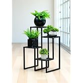 DEKORATİF METAL 4 RAFLI SAKSILIK KATLI DİKEY SAKSI STANDI &Ccedil;İ&Ccedil;EKLİK BAH&Ccedil;E VE BALKON DEKORU GARDEN