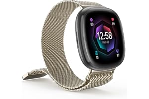ORROKER Compatibile con Cinturino Fitbit Versa 4/Sense 2 e Sense/Versa 3, Forte Cinturino in Metallo di Maglia Milanese in Acciaio Inossidabile con Magneti Sostitutivo per Polso per Donne e Uomini