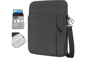Dadanism 9-11" Funda de Tableta Bolsa Protectora con Bandolera para iPad (A16) 11", iPad Air/Pro 11", i-Pad 10.ª Gen/Air 5/4 10,9", i-Pad 9/8/7.ª Gen 10,2", Galaxy Tab A9+ 11", Tab M11 11", Negro Gris
