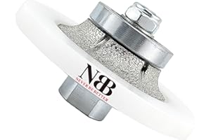 NBB Ruota con profilo diamantato fresa diamantata con guida di copertura più grande mola diamantata per profilatura smussi piastrelle gres porcellanato ceramica granito marmo pietra(Half-Bullnose B10)