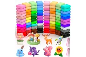 Ainiv Modelliermasse-Set, 96 Farben Knete Starter, Lufttrocknende Magische Knete für Kinder, Art Polymer Clay Geschenk fur Fantasievolles, Kreatives Spielen für Jungen Mädchen im Alter von 3-12 Jahren