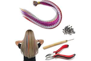 DALAETUS Ensemble de 167 Extensions Synthétiques pour Fêtes, avec 50pièces Colorées, 100 Perles, 1 Pinces et 1 Crochet pour Filles et Femmes