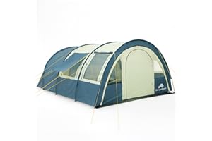 CampFeuer Tenda a tunnel tenda multipla per 4 persone | enorme vestibolo, 5000 mm di colonna d'acqua | con telo e parete anteriore regolabile | tenda da campeggio tenda familiare