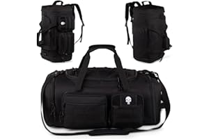 BUNNYCHIC Sac de Sport Tactique pour Homme 70L, Grand Sac 3 en 3 avec Compartiment à Chaussures et Poche Humide. Sac à Dos de Voyage résistant à l'eau, idéal pour Le Fitness, Les Voyages et Les Courts séjours