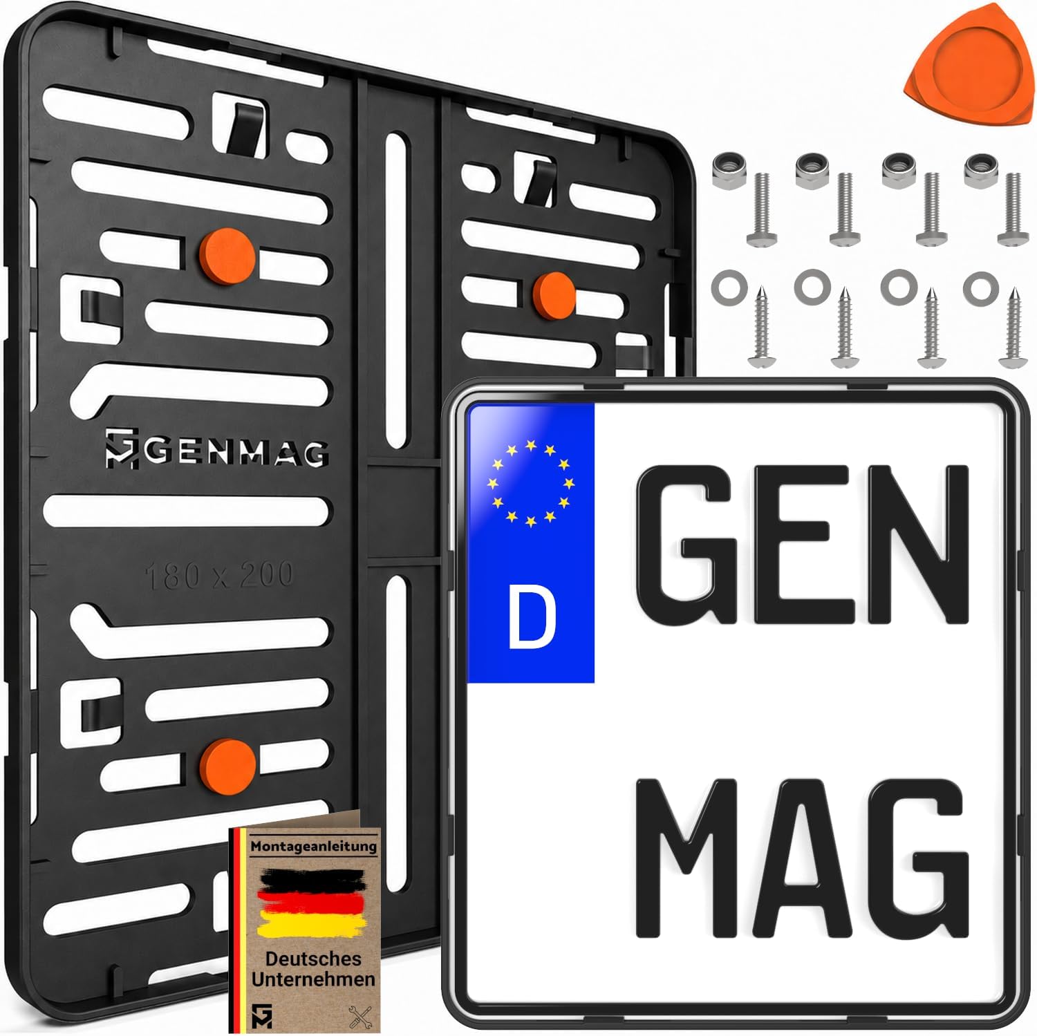 Technische Daten & Spezifikationen : GENMAG Kennzeichenhalter Motorrad 180x200 Rah