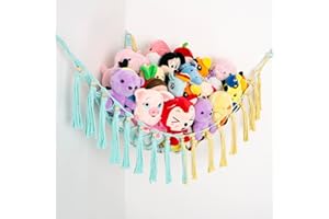 YKBU Stofftier-Hängematte zum Aufhängen groß Makramee Spielzeug Hängematte Organizer Stofftiere Netze, Ecke Plüschspielzeug netz