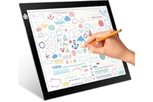 RTjoy A4 LED Light Tracing Box Pad, Adjustable 9x12 Inch USB Powered Artcraft Portable Light Copy Board for Tattoo Transferring Artists DIY Drawing Diamond Art Sketching