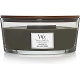 WoodWick Ellipse bougie parfumée avec mèche qui crépite, Thé blanc & Jasmin, Temps de combustion jusqu'à 50 heures WoodWick Ellipse bougie parfumée avec mèche qui crépite, Thé blanc & Jasmin, Temps de combustion jusqu'à 50 heures