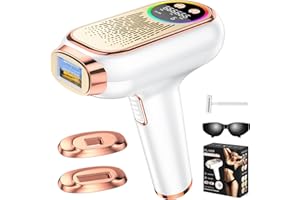 NIKYJM IPL Épilateur Lumière Pulsée avec 6.8cm² Gros Calibre, 9 Niveaux d'énergie, Appareil à epiler 3 Fonctions HR/SC/RA, Appareil de dépilation pour Homme, Femme, Corps, Aisselles, Blanc (BHRL-12DZ)