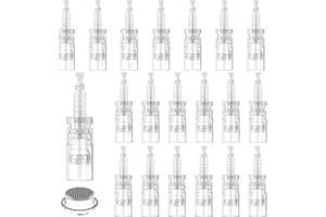 PKCHYE Agujas Dermapen Microneedling 20 Pcs Nanoagujas Redondos Pin Microagulhas Agulhas De Repuesto Micro Aguja Cartucho De Substituição Slot Baioneta Microneedle Cartuchos Dermapen Microneedling Derma Pen
