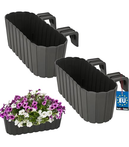 Blumenkasten Mit Untersetzer – 40–90 Cm, 6 Größen, Robustes PP, Anthrazit & Mehr – Für Balkon & Terrasse