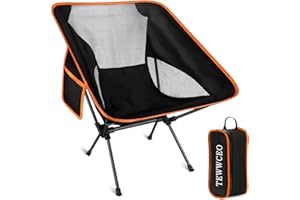 TEWWCEO Leggera Sedia da Campeggio Pieghevole, Portatile Leggera Sedia da Spiaggia con Borsa da Trasporto, Carico Massimo 120 kg, per Esterni, Picnic, Spiaggia, Giardino, Pesca