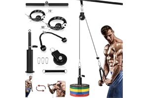 Cable Poulie Musculation,Morwealth Poignet Musculation des Bras avec Corde pour Triceps et Barre de Traction pour Boucles de Biceps, Extensions de Triceps, Avant Bras Exercice