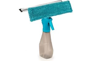 Beldray LA024275TQEU7 Detergente per Vetri Spray Salviette Integrate & Tampone di Pulizia in Microfibra, leggero, 25 x 27 cm, TergiVetro del Finestrino, Detergente per Vetri Doccia