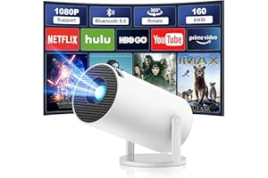 LOVE BEGANS Proiettore 4k Mini Proiettore Portatile, Videoproiettore con WiFi e Bluetooth 5.0, Auto Keystone & Zoom, Altoparlante Stereo, Home Theater Rotazione Di 180° Projector [App integrata], BiancoA