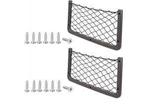 Vebetter Filet Rangement pour Voiture 2 PCS, Organisateurs Rangement Coffre 41*21 CM, Multifonctionnel Sac Pocket Organizer de Voiture pour Ustensiles, Camping-Cars, Bateaux, Maison, Filet élastique.