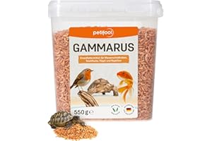 petifool Gammarus 550 g – Écrevisse séchée – Snack sain pour Tortues, Poissons, Oiseaux, Reptiles et rongeurs – Aliment Naturel
