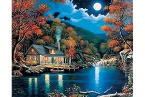 Fokenzary Peinture par numéros pour enfants ou adultes débutants avec pinceaux et peintures acryliques sans cadre