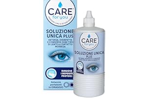 CARE for you, Soluzione Unica Plus - Liquido Lenti a Contatto Morbide, Idrata e Lubrifica, Soluzione Salina per Lenti, Deterge e Disinfetta, 360 ml
