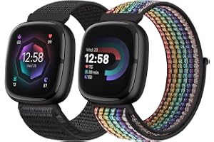 Runostrich Nylonarmband kompatibelt med Fitbit Versa 4/Fitbit Sense 2/Fitbit Versa 3/Fitbit Sense, mjukt ventilerande sportar