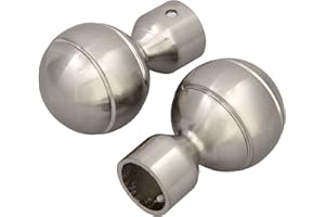Victoria M. Gardinenstange Endstücke Endkappen Vorhangstange, Ø 16mm, Silber, 2er-Set, Endstück Mini-Kugel