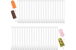 TIESOME 40 Stück 11.5cm l Wiederverwendbare Acrylstäbchen, Fruchtzwerge Eisstiele Wiederverwendbare Acryl Eisstäbchen Transparente Eis Cake Formen Für Diy Desserts Basteln