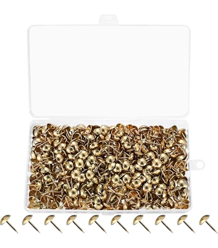Clous à Tapisserie – 50 Pièces, Diamètres 12mm Et 17mm, Dorés, Marque Uxcell