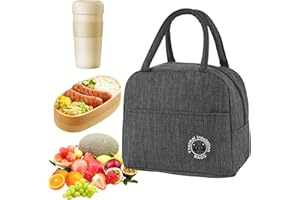 GAROMIA Kühltasche Klein Lunch Tasche Isoliertasche Picknicktasche Kühltasche Mini Lunchtasche Wasserdichtes Lunchtasche Kinder Tasche Hand Tasche für Studenten Erwachsene zur Arbeit Schule-Grau