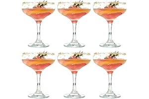 MYKAGS Lot de 6 verres à martini classiques Super Margarita Daiquiri Manhattan, capacité de 140 ml, parfaits pour les bars à la maison et les divertissements