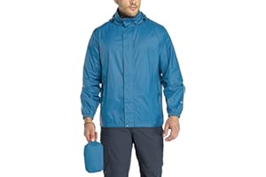 33,000ft Veste de pluie pliable avec capuche rangeable, légère et imperméable, coupe-vent, pour activité en plein air, pour homme