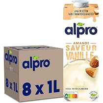 Alpro - Boisson Végétale - Lait d'Amande Vanille - 1L - Lot de ...