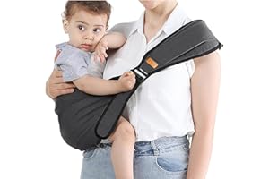 Tyafzzn Babytragetuch, Babytrage Seitlich, Kindertrage Seitlich, Leichte Babytrage Neugeborene ab Geburt, Multifunktionale Tragegurt Baby für Babys von 0 bis 36 Monaten (Schwarz)