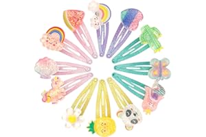 Yamitora 24 Stück Haarspangen Mädchen, Einhorn Haarschmuck Mädchen Glitzer Meerjungfrau Schmetterling Haarklammer Unicorn Hair Clips Haarklammern Klein für Mädchen Kinder Baby Geschenk