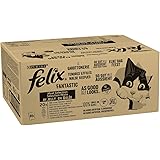 Purina Felix Le Ghiottonerie Cibo Umido per Gatti con Manzo, Pollo, Merluzzo e Tonno, 80 Buste da 85g