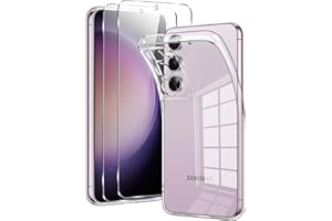 Votvloay für Samsung Galaxy S23 5G Hülle 6,1", mit 2 Stück Panzer Schutz Glas, Ultra Dünn Weich TPU Silikon Transparent Handyhülle Stoßfest Kratzfest Crystal Schutzhülle für Samsung S23, Durchsichtig
